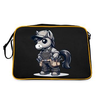 Cute Horse Craftsman - Retro Bag - black/gold - Back