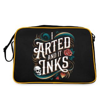 I Arted And It Inks 9 - Retro Tasche - Schwarz/Gold - Hinten