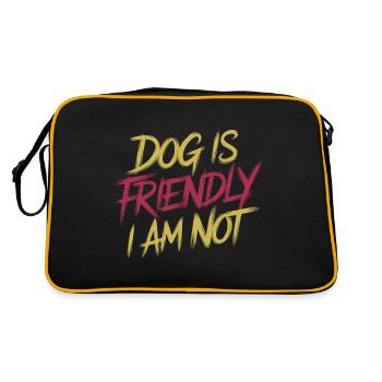 Dog Is Friendly I Am Not 13 - Retro Tasche - Schwarz/Gold - Hinten