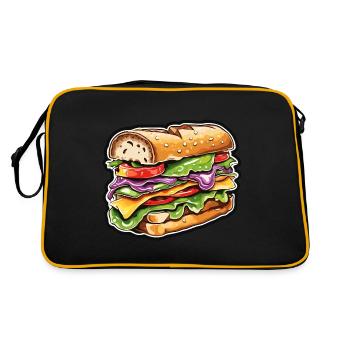 Sandwich / Sandwich / Nourriture / Épicerie - Sac Retro - noir/or - Dos
