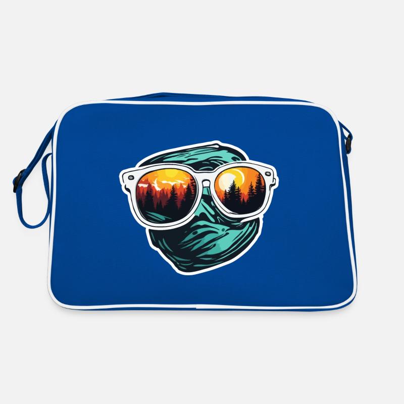 Sonnenbrille / Reflektion / Wald / Spiegelung Retro Tasche