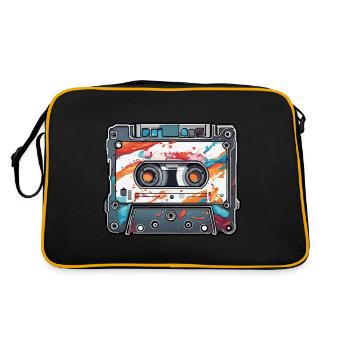 Cassette / Cassette / Bande de musique / Analogique / Rétro - Sac Retro - noir/or - Dos