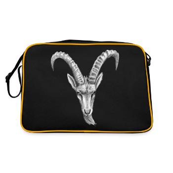 steinbock - Retro Tasche - Schwarz/Gold - Hinten