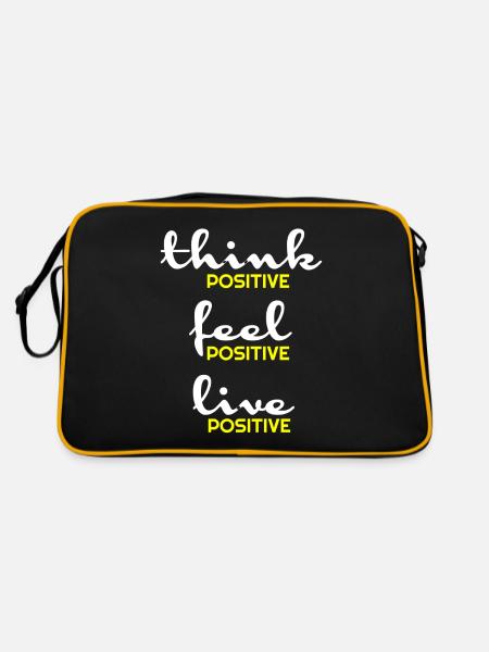 Pensée positive, positive, t-shirts positifs, hoody - Sac Retro - noir/or - Dos