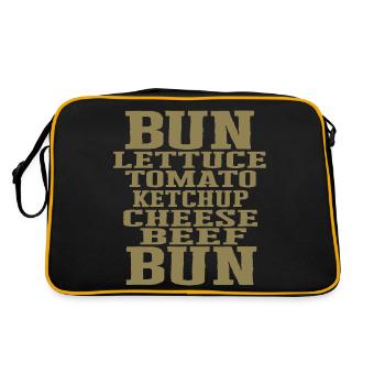 Burger Ingrédients Typographie Construction du cheeseburger - Sac Retro - noir/or - Dos