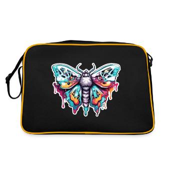 Papillon de nuit / animal / insecte / larve / ravageur - Sac Retro - noir/or - Dos