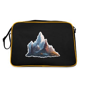 Mountain / Alps / Summit / Nature / Forest / Rock - Retro Bag - black/gold - Back