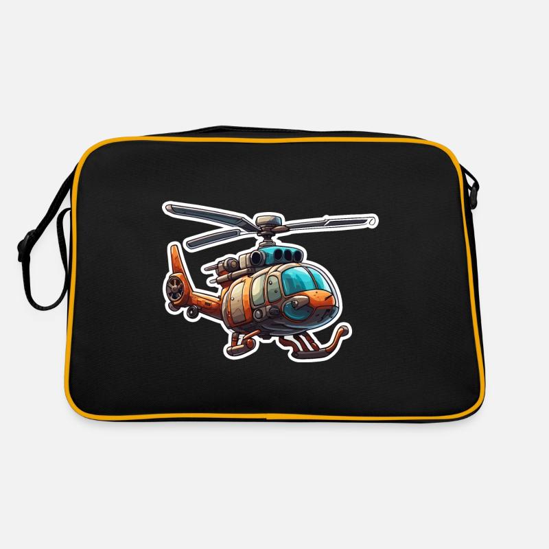 Helikopter / Hubschrauber / fliegen / Luftfahrt Retro Tasche