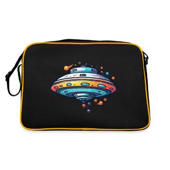 Alien / Vaisseau spatial / OVNI / Zone 51 / Tout / Mars - Sac Retro - noir/or - Dos