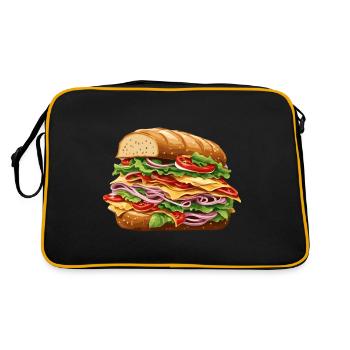 Sandwich / Sandwich / Nourriture / Épicerie - Sac Retro - noir/or - Dos