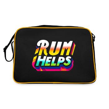 Rum Helps 9 - Retro Tasche - Schwarz/Gold - Hinten