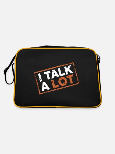 I Talk A Lot 12 - Retro Tasche - Schwarz/Gold - Hinten