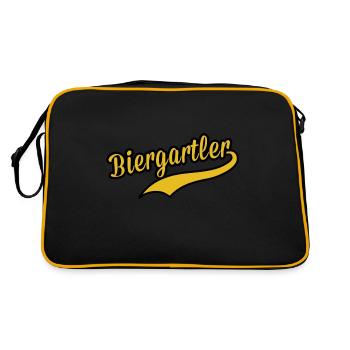 Biergartler - Biergarten - Hopfen - Retro Tasche - Schwarz/Gold - Hinten