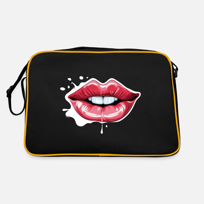 Bouche / Lèvres / Dents / Langue / Sourire / Baiser Sac Retro