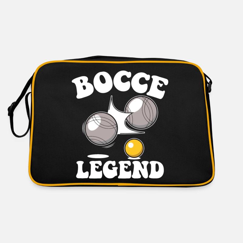 Bocce Legend Spruch Bocce Ball mit Jack Bocci - Retro Tasche - Schwarz/Gold