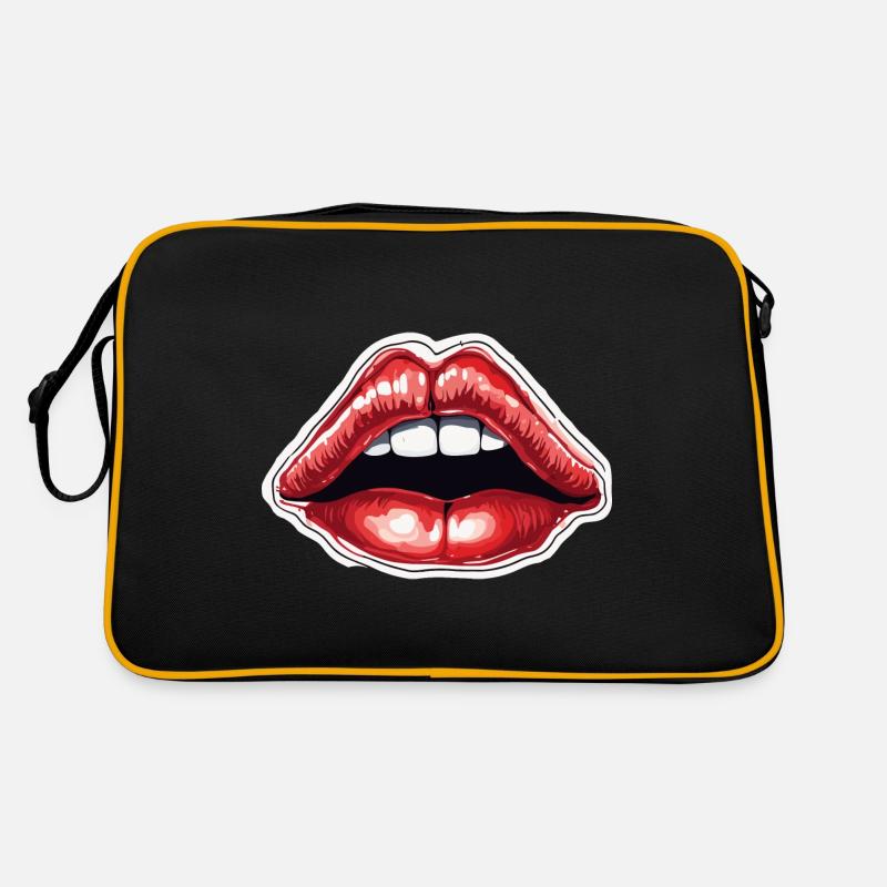 Bouche / Lèvres / Dents / Langue / Sourire / Baiser Sac Retro