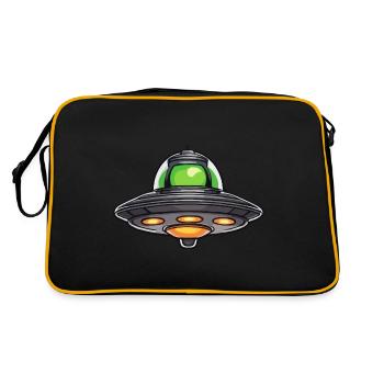 Alien / Vaisseau spatial / OVNI / Zone 51 / Tout / Mars - Sac Retro - noir/or - Dos