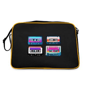 Cassette / Cassette / Bande de musique / Analogique / Rétro - Sac Retro - noir/or - Dos