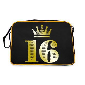 16 Chiffre Couronne Or - Sac Retro - noir/or - Dos