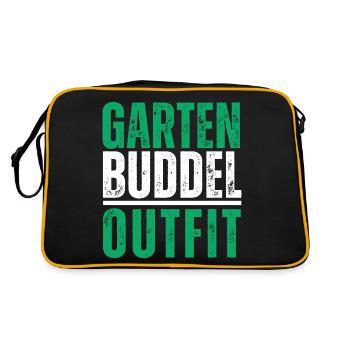 Garten Buddel Outfit Buddeln Garteln Sommer Lustig - Retro Tasche - Schwarz/Gold - Hinten