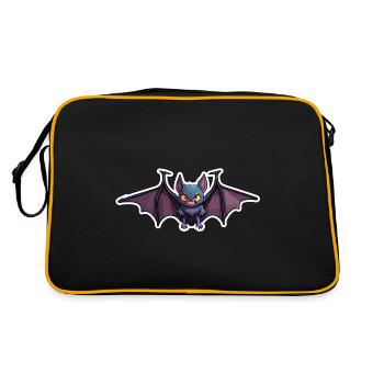 Chauve-souris / Vampire / Dracula / Animal / Halloween - Sac Retro - noir/or - Dos