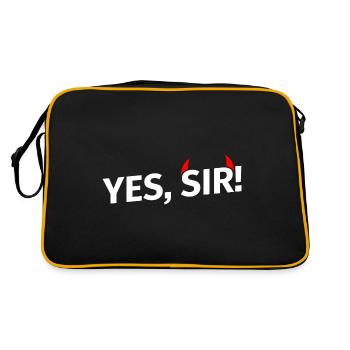 Oui Monsieur! avec cornes rouges - blanc - Sac Retro - noir/or - Dos