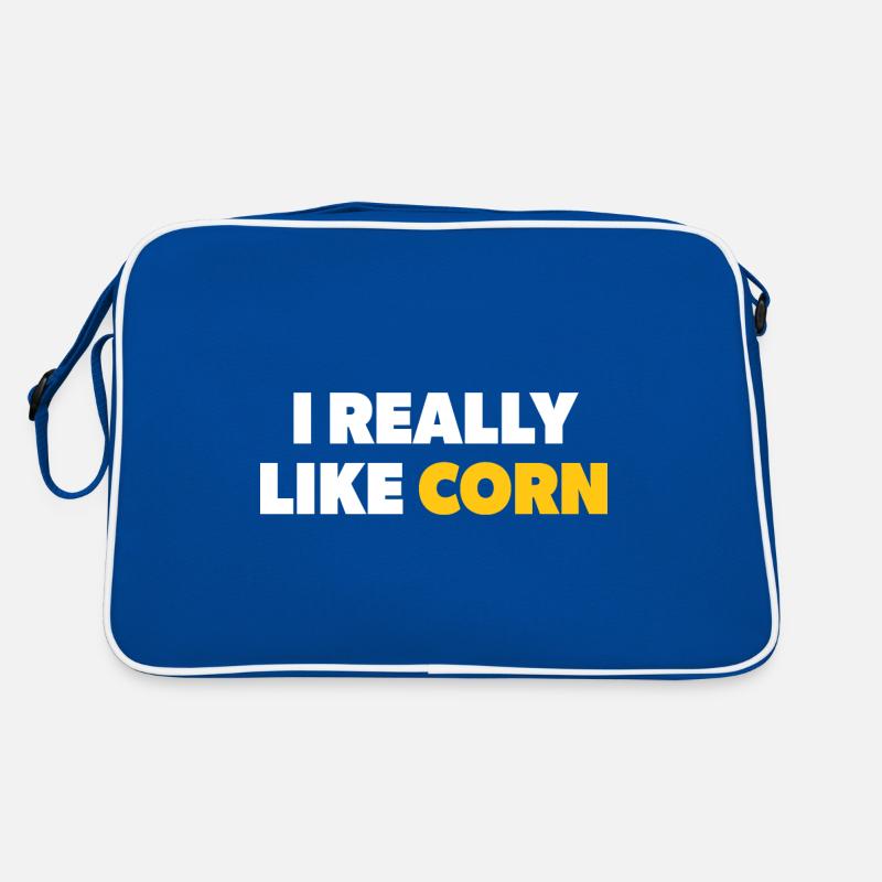 "I Really Like Corn" text in weiß & gelb Retro Tasche