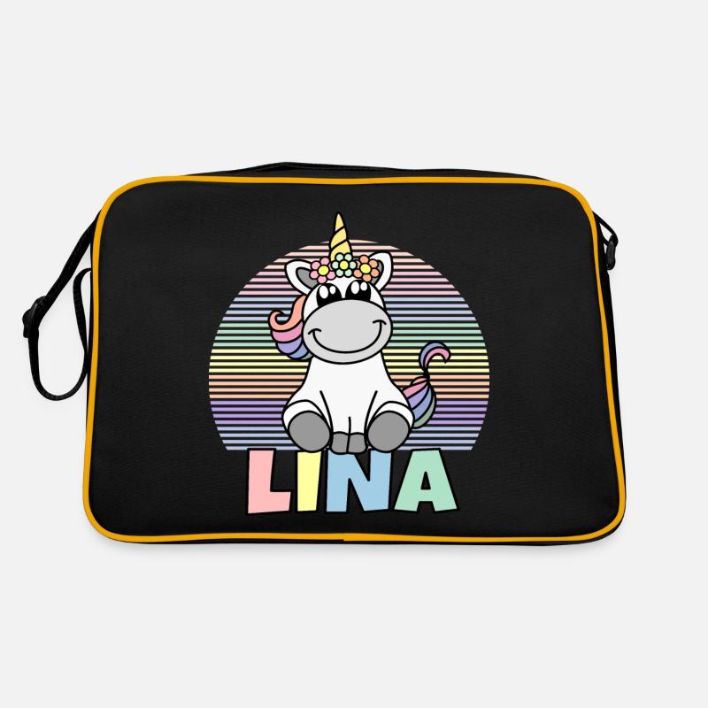 Lina Einhorn Name Retro Tasche