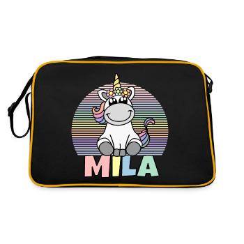 Mila Unicorn Name - Retro Bag - black/gold - Back