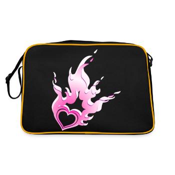 burning heart - Retro Bag - black/gold - Back