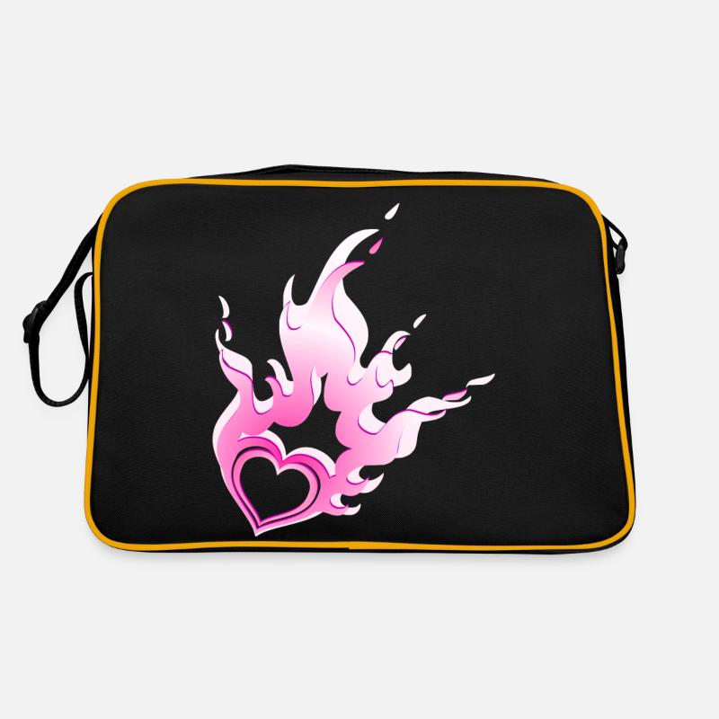 brennendes Herz Retro Tasche