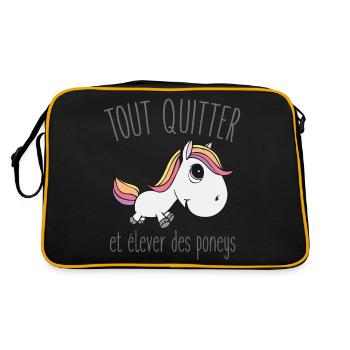 Tout quitter et élever des poneys - Sac Retro - noir/or - Dos