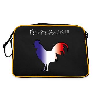 Coq Gaulois blanc - Sac Retro - noir/or - Dos