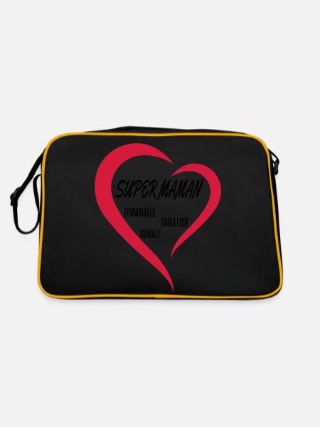 super maman fête des mères - Sac Retro - noir/or - Dos