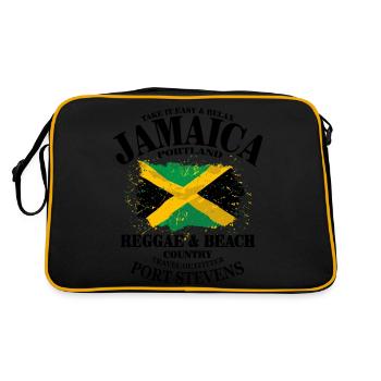 Reggae & Beach - Jamaica Vintage Flag - Retro Tasche - Schwarz/Gold - Hinten