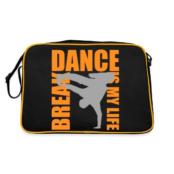 break dance is my life - Retro Tasche - Schwarz/Gold - Hinten