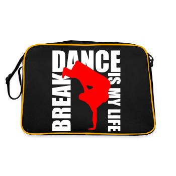 break dance is my life - Retro Tasche - Schwarz/Gold - Hinten