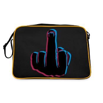 Fuck You 3D - Retro Tasche - Schwarz/Gold - Hinten