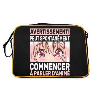 Japonais Otaku Japon Drôle Manga Kawaii Animé - Sac Retro - noir/or - Dos