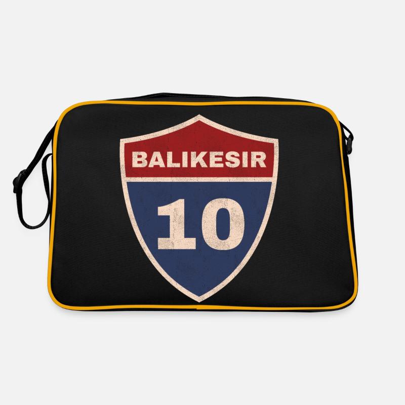 Balıkesir - Retro Tasche - Schwarz/Gold