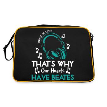 Music Is Life Have Beates - Sac Retro - noir/or - Dos