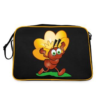 Ant with a flower - Retro Bag - black/gold - Back