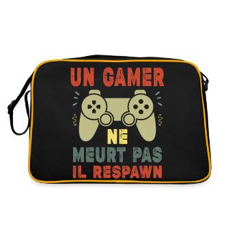Un Gamer Ne Meurt Pas Cadeau Ado Geek Jeux Video - Sac Retro - noir/or - Dos