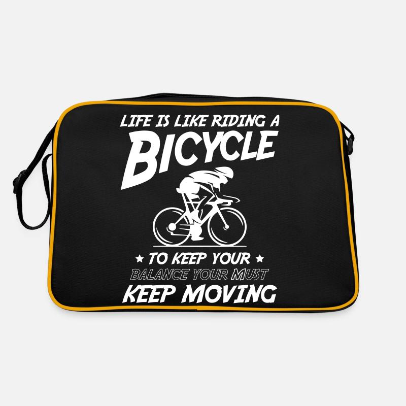 La vie, c’est comme chevaucher un vélo - Sac Retro - noir/or