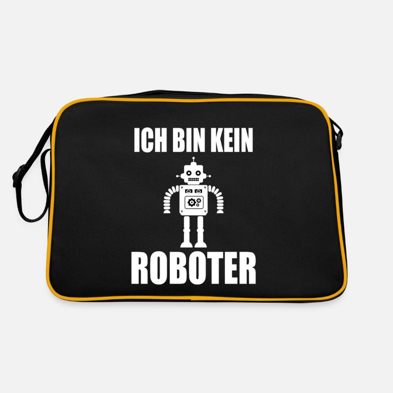 Ich bin kein Roboter Retro Tasche