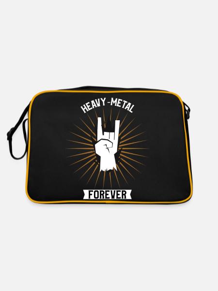 Heavy - Metal Forever - Retro Tasche - Schwarz/Gold - Hinten