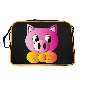 Cochon avec cravate à chignon - Sac Retro - noir/or - Dos