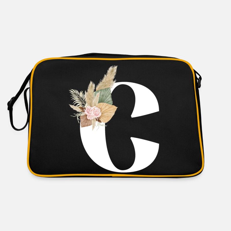 lettre C fleuris Sac Retro