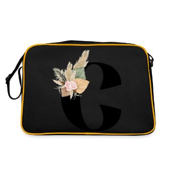 lettre C fleuris - Sac Retro - noir/or - Dos