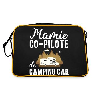 Mamie co-pilote de camping car cadeau mamie van - Sac Retro - noir/or - Dos